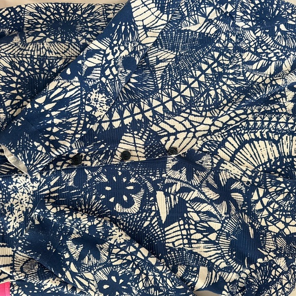 Tory Burch sweater set navy white hot pink cardigan and matching tee VG s/p - Picture 6 of 8